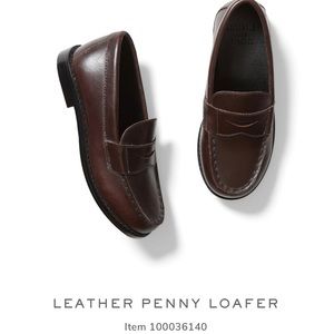 Janie and Jack Leather Penny Loafer 6 in cocoa